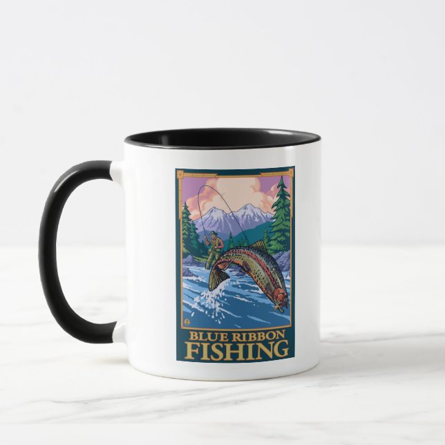 MontanaBlue Ribbon Fly Fishing Mug (Left)