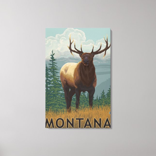 MontanaElk Scene Canvas Print (Front)