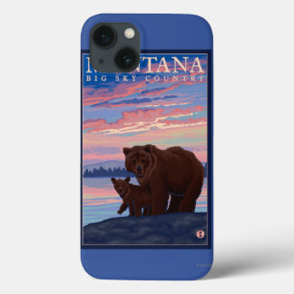 MontanaMomma Bear and Cub Vintage Travel iPhone 13 Case