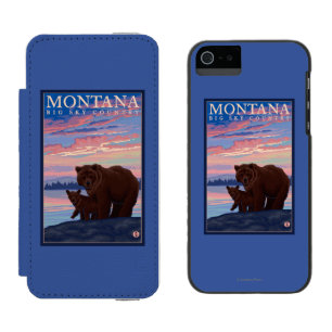 MontanaMomma Bear and Cub Vintage Travel Incipio Watson™ iPhone 5 Wallet Case
