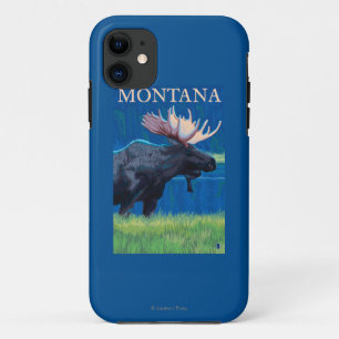 MontanaMoose Vintage Travel Poster iPhone 11 Case