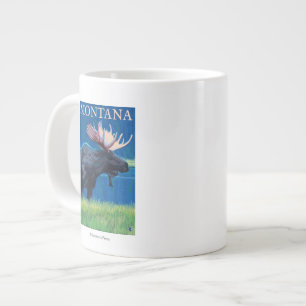 MontanaMoose Vintage Travel Poster Large Coffee Mug