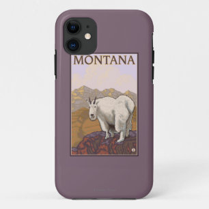 MontanaMountain Goat Vintage Travel Poster iPhone 11 Case