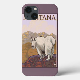 MontanaMountain Goat Vintage Travel Poster iPhone 13 Case