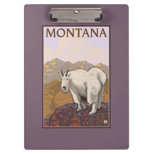MontanaMountain Goat Vintage Travel Poster Clipboard