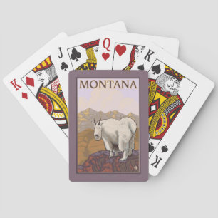 MontanaMountain Goat Vintage Travel Poster Playing Cards