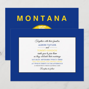 Montanan Flag, Flag of Montana Wedding Invitation