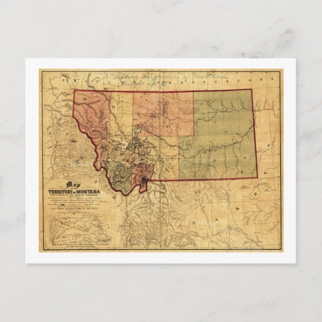 MontanaPanoramic MapMontana Postcard (Front)