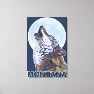MontanaWolf Howling Canvas Print