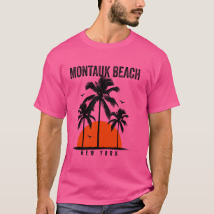 Montauk Beach New York Surfing Surfboarding T-Shirt