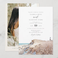 MONTAUK Beach New York Watercolor Wedding Invitati