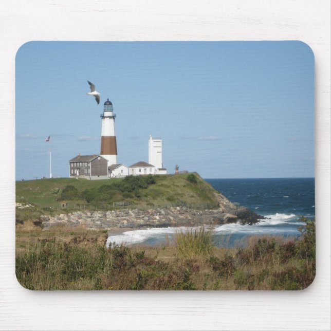 MONTAUK Lighthouse Seagull Love Mouse Mat (Front)
