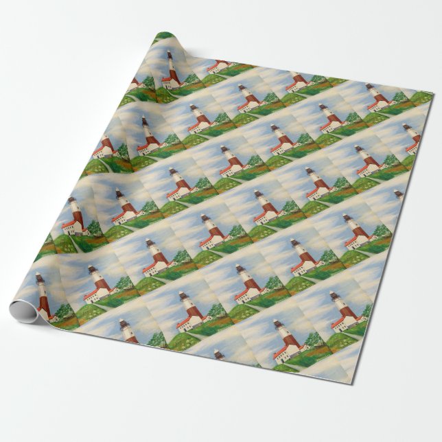 Montauk Lighthouse Wrapping Paper (Unrolled)