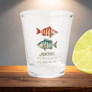Montauk Long Island New York nautical fish Mug Shot Glass