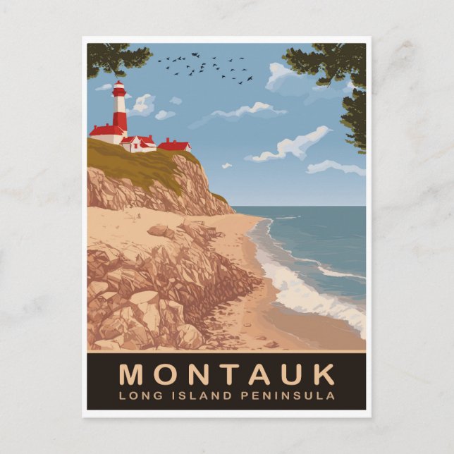 Montauk, Long Island, Vintage travel Postcard (Front)
