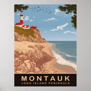 Montauk, Long Island, Vintage travel  Poster