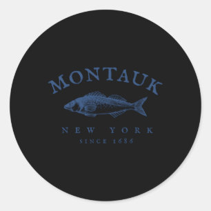 Montauk New York Fishing Classic Round Sticker