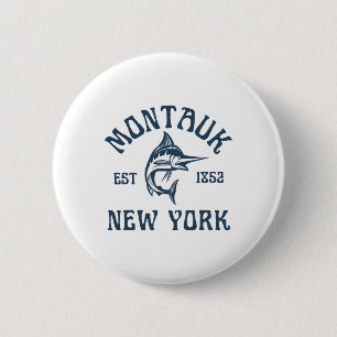Montauk New York Fishing Marlin Travel Fish Beach 6 Cm Round Badge