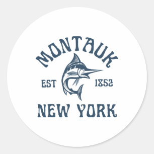 Montauk New York Fishing Marlin Travel Fish Beach Classic Round Sticker