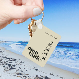 Montauk New York scribbled lighthouse Key Ring