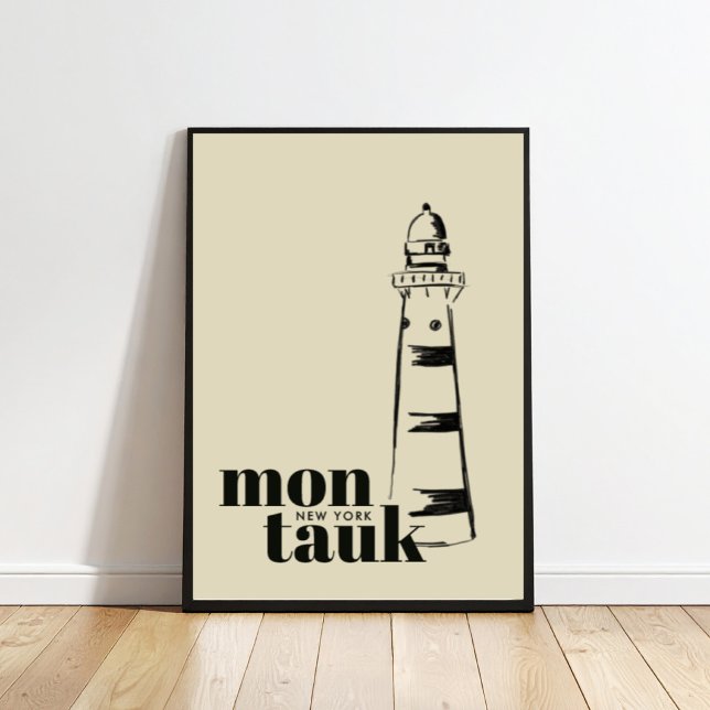 Montauk New York scribbled lighthouse Poster (Creator Uploaded)