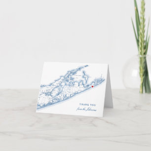 Montauk New York Wedding Thank You Card