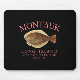Montauk Off The Deep End Lucky Fluke Fishing Peach Mouse Mat