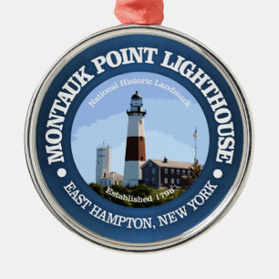 Montauk Point Light Metal Tree Decoration