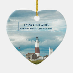 Montauk Point Lighthouse Ceramic Tree Decoration