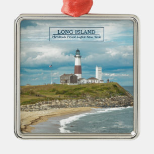 Montauk Point Lighthouse Metal Tree Decoration