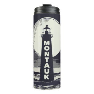 Montauk Point Lighthouse Moon Thermal Tumbler