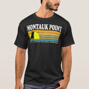 Montauk Point Long Island Retro Surfing Souvenir  T-Shirt