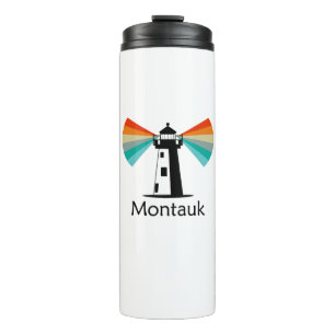 Montauk Point New York Lighthouse Rainbow Thermal Tumbler