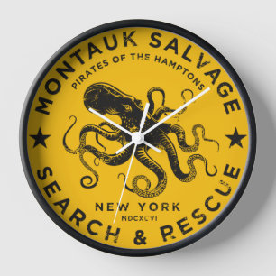 Montauk Salvage Co. Octopus Wall Clock. Clock