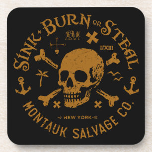 Montauk Salvage Co / Sink, Burn Or Steal Pillow Coaster