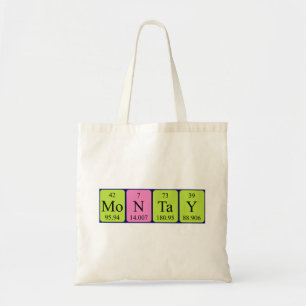 Montay periodic table name tote bag