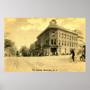 Montclair, NJ Crane Building, 1915 Vintage Poster