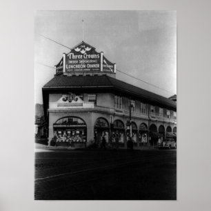 Montclair NJ Three Crowns, Vintage, 1945 Poster