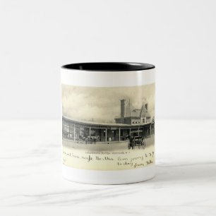 Montclair Train Station, New Jersey 1905 Vintage Two-Tone Coffee Mug
