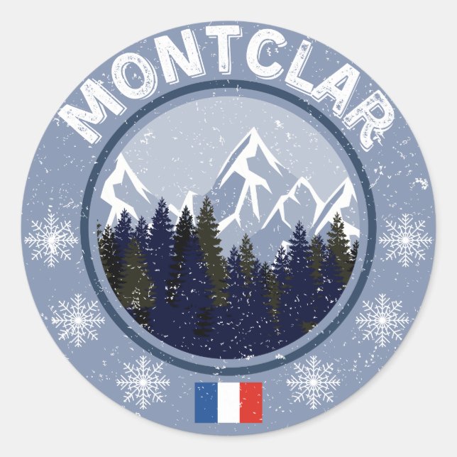 Montclar Ski Resort Classic Round Sticker (Front)