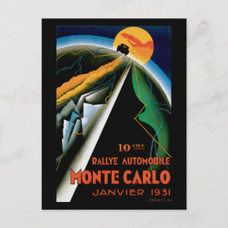 Monte Carlo Auto Rally ~ Vintage Automobile Ad Postcard