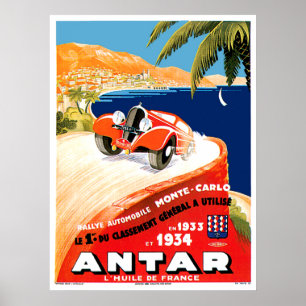 Monte Carlo Automobile Rally Poster