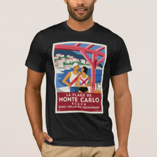 Monte Carlo Beach – Vintage Art Deco Riviera Trav T-Shirt