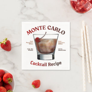 Monte Carlo Cocktail Recipe Art Napkin