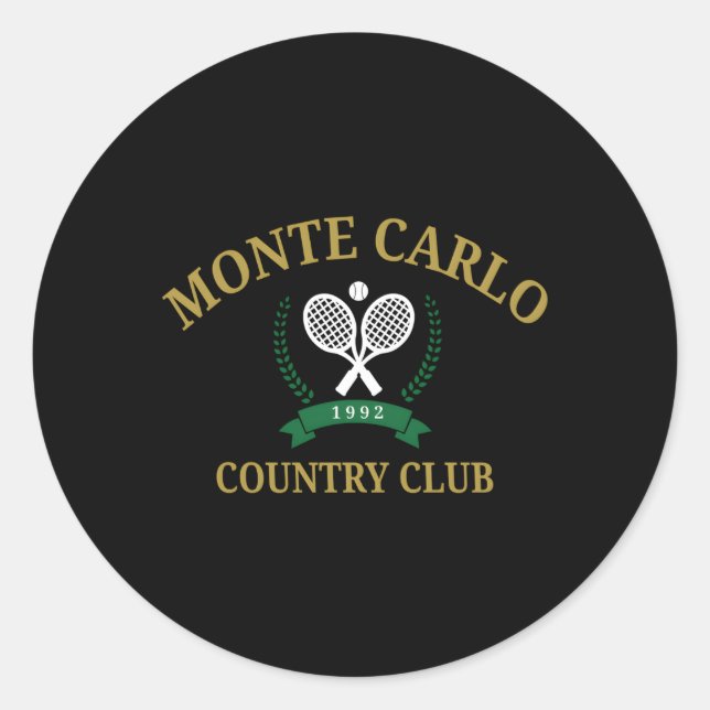 Monte Carlo Country Club Tennis Aesthetic Classic Round Sticker (Front)