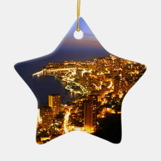 Monte Carlo, Monaco Ceramic Tree Decoration (Front)