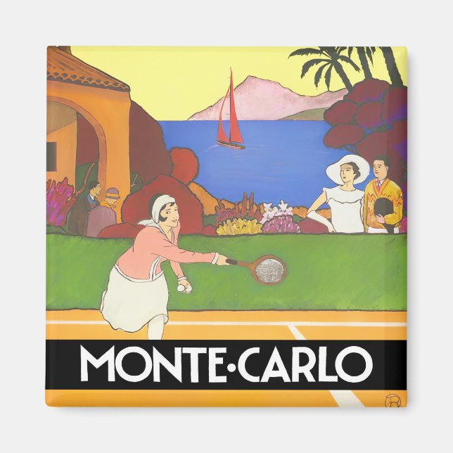 Monte Carlo Monaco France vintage travel magnet (Front)