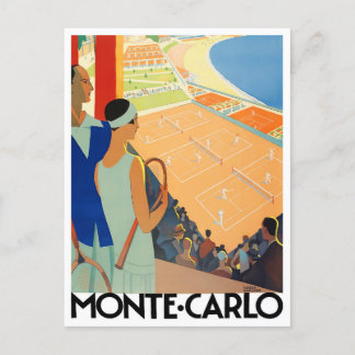 Monte carlo Monaco France vintage travel Postcard