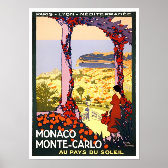 Monte Carlo Monaco France vintage travel Poster (Front)