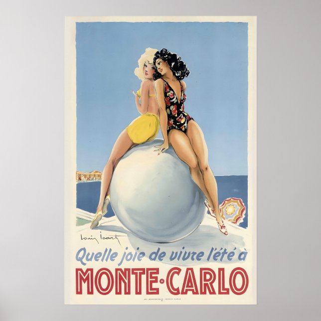 Monte Carlo Monaco Vintage Travel Poster (Front)